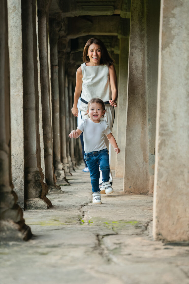 Child and Mother at Angkor Wat on an Angkor Wat Photoshoot by Angkor Wat Photographer